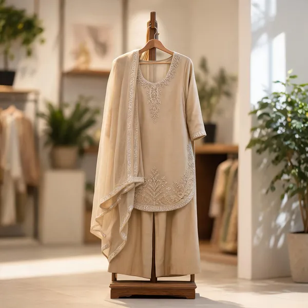 Beige_Silk_Straight_Embroidered_Kurta_Set_For_Women