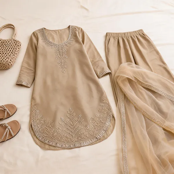 Beige_Silk_Straight_Embroidered_Kurta_Set_For_Women