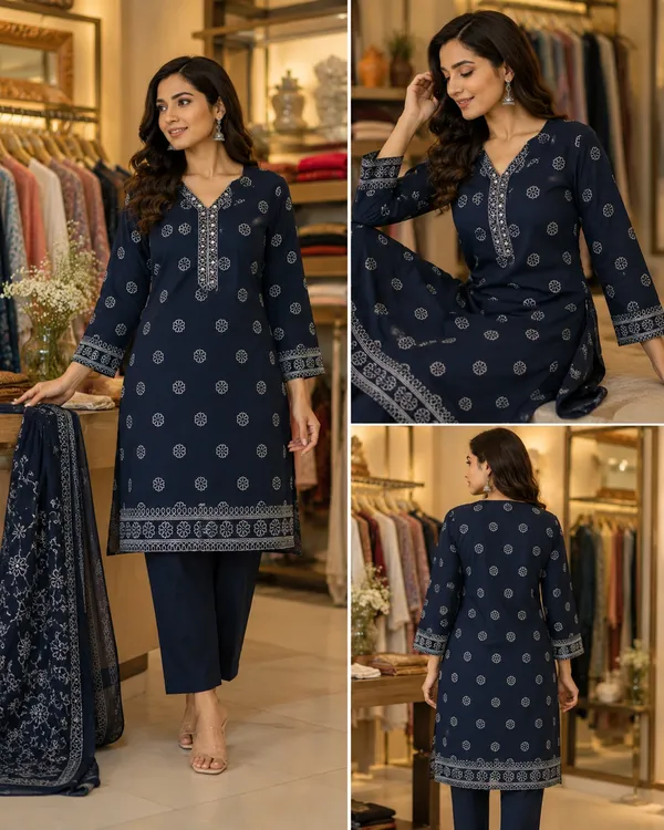 Navy_Printed_Straight_Kurta_Set_For_Women
