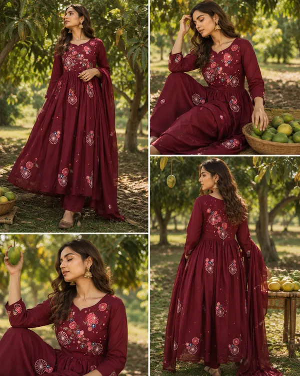 Maroon_Embroidered_Anarkali_Suit_Set_For_Women