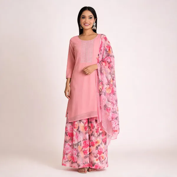 Pink_Rayon_Slub_Silk_Dupatta_Embroidered_Kurta_Set_With_Pant_And_Dupatta_For_Women