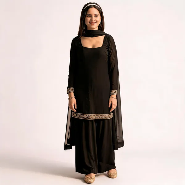 Black_Faux_Georgette_Party_Wear_Ethnic_Kurta_Palazzo_Set_For_Women