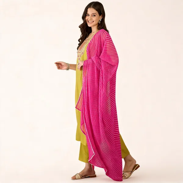 Multicolor_Rayon_Georgette_Dupatta_Embroidered_Kurta_Set_With_Pant_And_Dupatta_For_Women