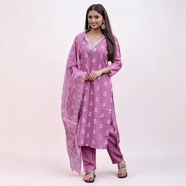 Pink_And_Purple_Rayon_Tabby_Dupatta_Embroidered_Kurti_Pant_Dupatta_Set_For_Women