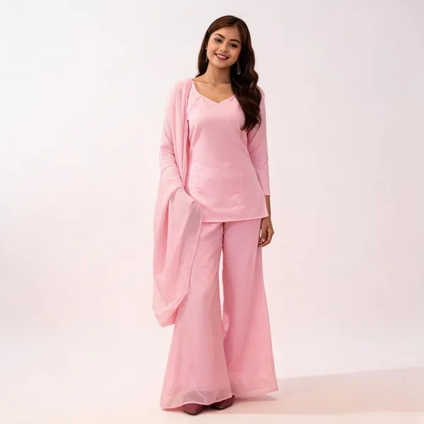 Pink_Faux_Georgette_Embroidered_Kurti_Palazzo_Dupatta_Set_For_Women