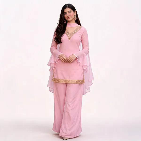 Pink_Faux_Georgette_Embroidered_Kurti_Palazzo_Dupatta_Set_For_Women