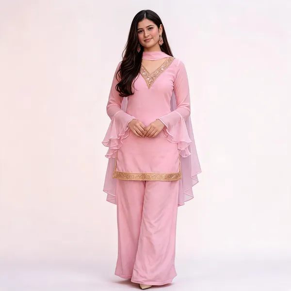 Pink_Faux_Georgette_Embroidered_Kurti_Palazzo_Dupatta_Set_For_Women
