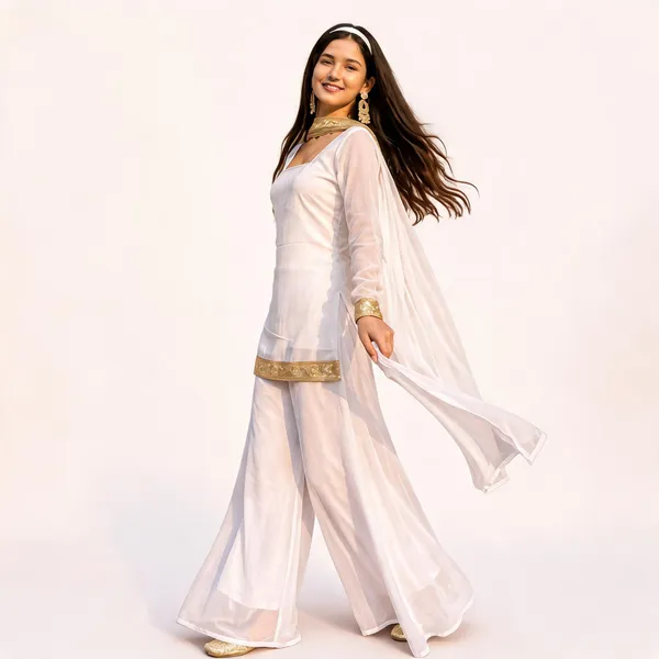 White_Faux_Georgette_Embroidered_Kurti_Palazzo_Dupatta_Set_For_Women