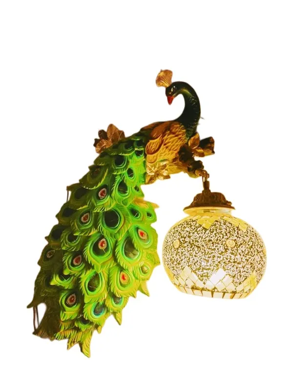 Resin_Peacock_Wall_Mount_Lamp