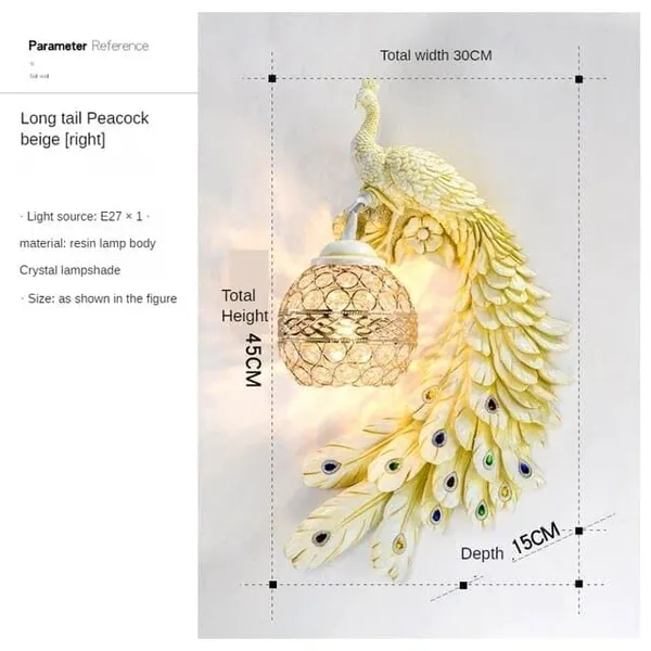 Wall_Mounted_Peacock_Resin_Night_Lamp