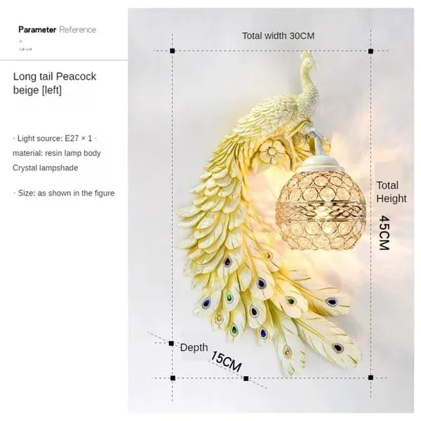 Wall_Mounted_Peacock_Resin_Night_Lamp