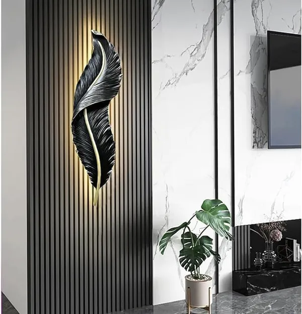 Wall_Sconce_Light_With_Leaf_Feather_Design