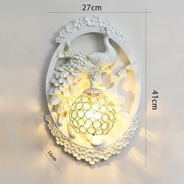 Peacock_Resin_Wall_Mount_Led_Lamp