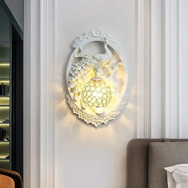 Peacock_Resin_Wall_Mount_Led_Lamp