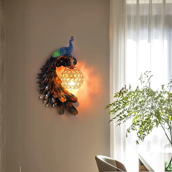 Wall_Mounted_Peacock_Night_Lamp_With_Resin_Material