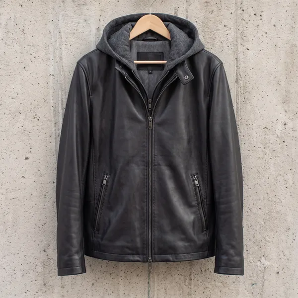 Black_Leather_Look_Hooded_Jacket_for_Men