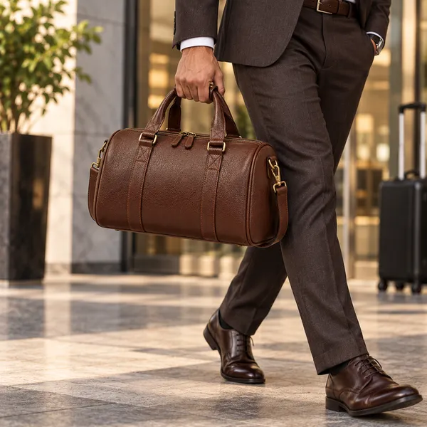 Brown_Textured_Duffle_Bag_for_Men