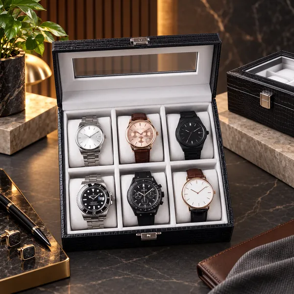 Black_Textured_Six_Slot_Watch_Storage_Box