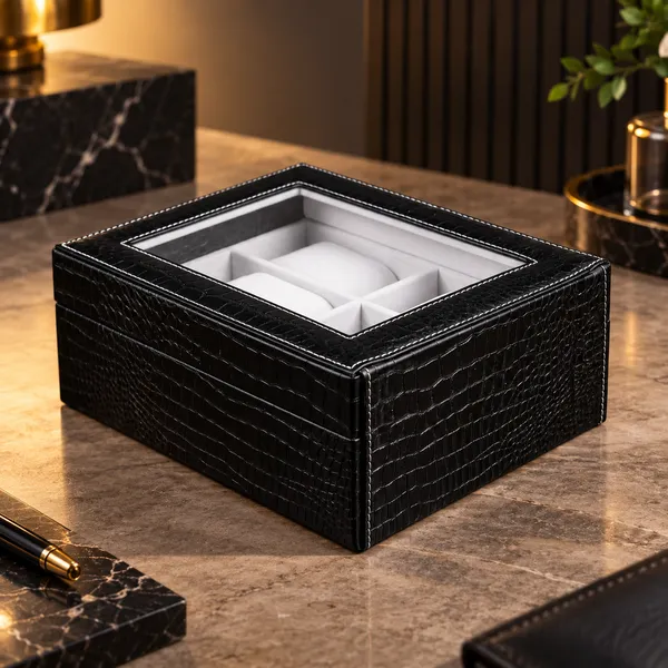 Black_Textured_Six_Slot_Watch_Storage_Box