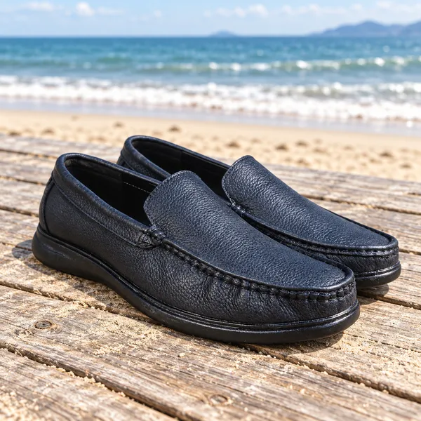 Black_Leather_Moc-Toe_Slip-On_Loafers_For_Men