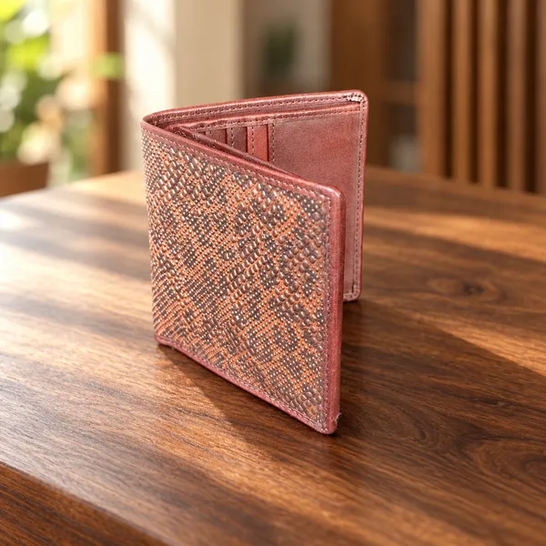 Brown_Snake-Pattern_Over-Flap_Card_Holder_Wallet_For_Men