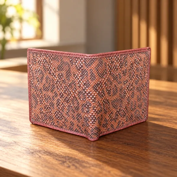 Brown_Snake-Pattern_Over-Flap_Card_Holder_Wallet_For_Men