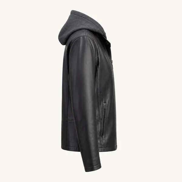 Black_Leather_Look_Hooded_Jacket_for_Men