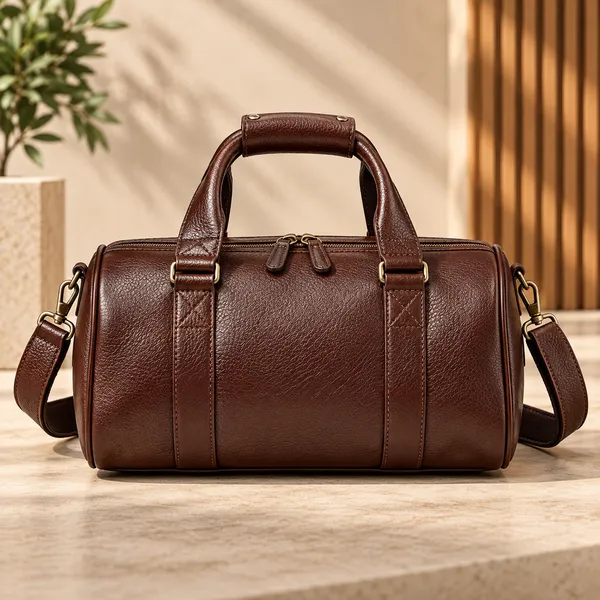Brown_Textured_Duffle_Bag_for_Men