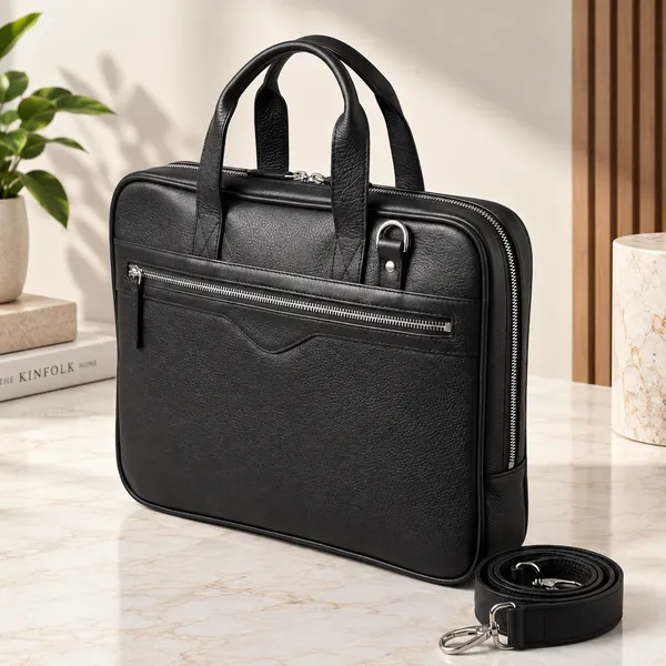 Black_Textured_Laptop_Briefcase_for_Work_And_Travel