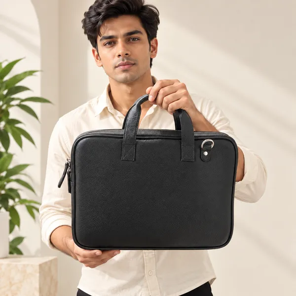 Black_Textured_Laptop_Briefcase_for_Work_And_Travel