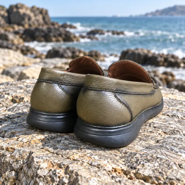 Olive_Leather_Slip-On_Loafers_For_Men