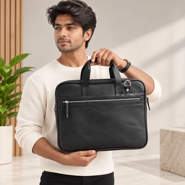 Black_Textured_Laptop_Briefcase_for_Work_And_Travel