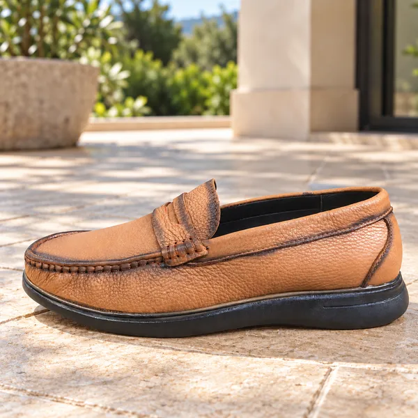 Tan_Leather_Penny_Slip-On_Loafers_For_Men