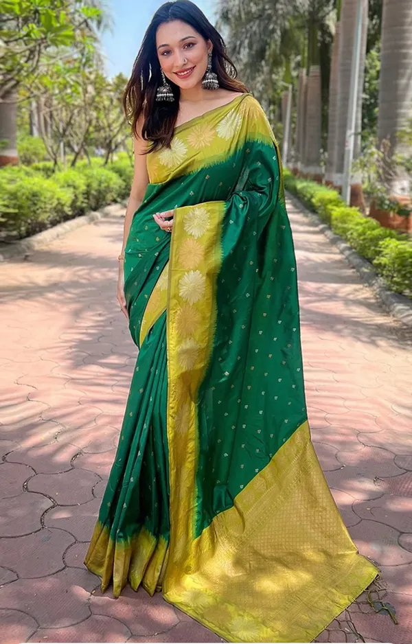 Green_Banarasi_Soft_Silk_Saree_For_Women