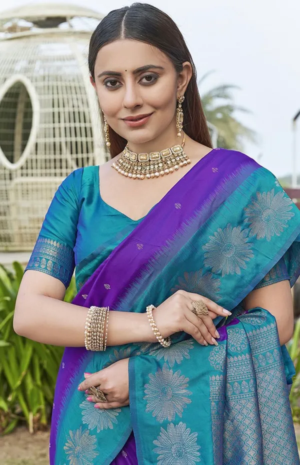 Purple_Blue_Banarasi_Soft_Silk_Saree_For_Women