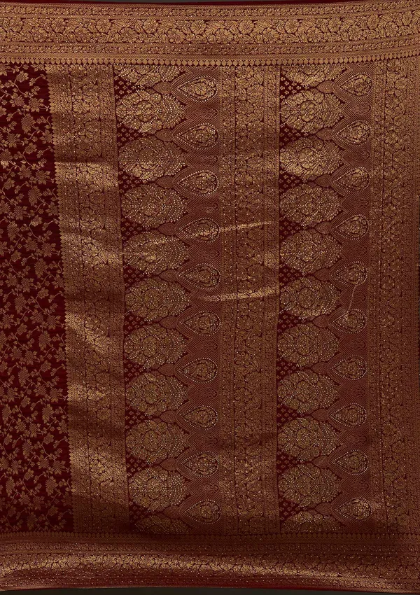 Maroon_Banarasi_Soft_Silk_Saree_For_Women