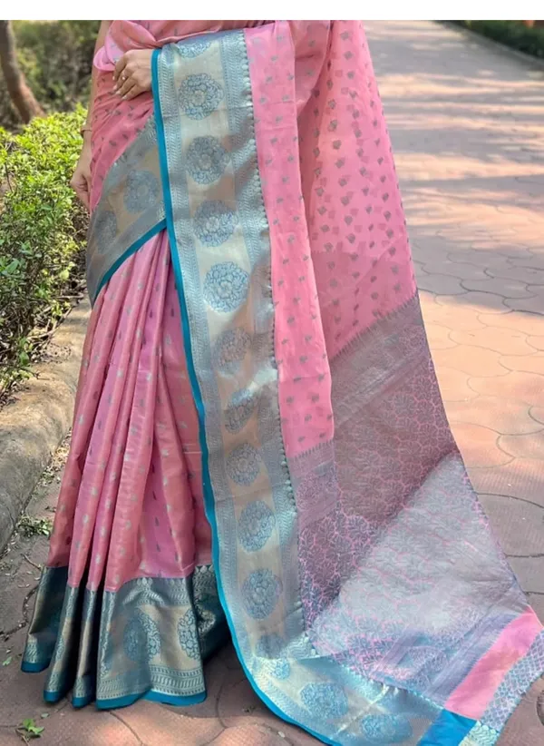 Baby_Pink_Banarasi_Soft_Silk_Saree_For_Women