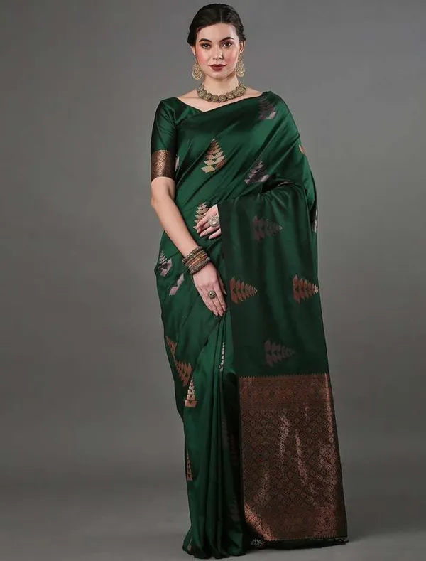 Green_Banarasi_Soft_Silk_Saree_For_Women
