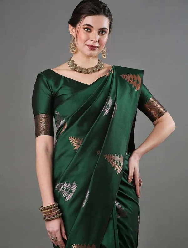 Green_Banarasi_Soft_Silk_Saree_For_Women