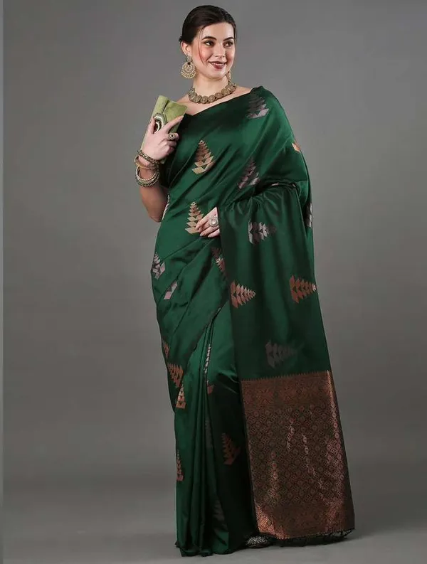 Green_Banarasi_Soft_Silk_Saree_For_Women