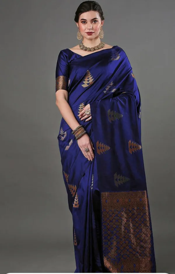 Royal_Blue_Banarasi_Soft_Silk_Saree_For_Women