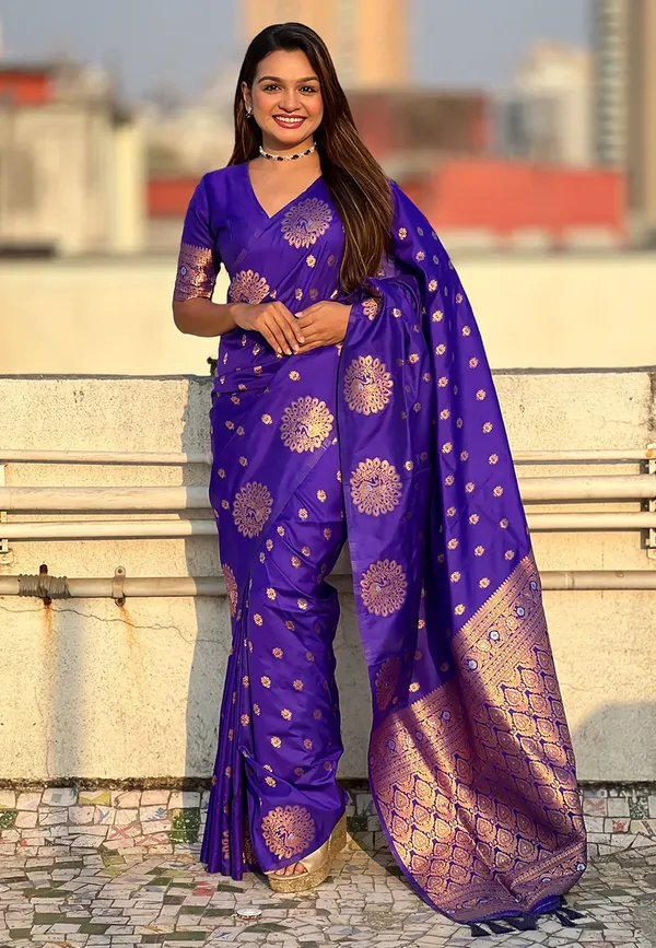 Royal_Blue_Banarasi_Soft_Silk_Saree_For_Women