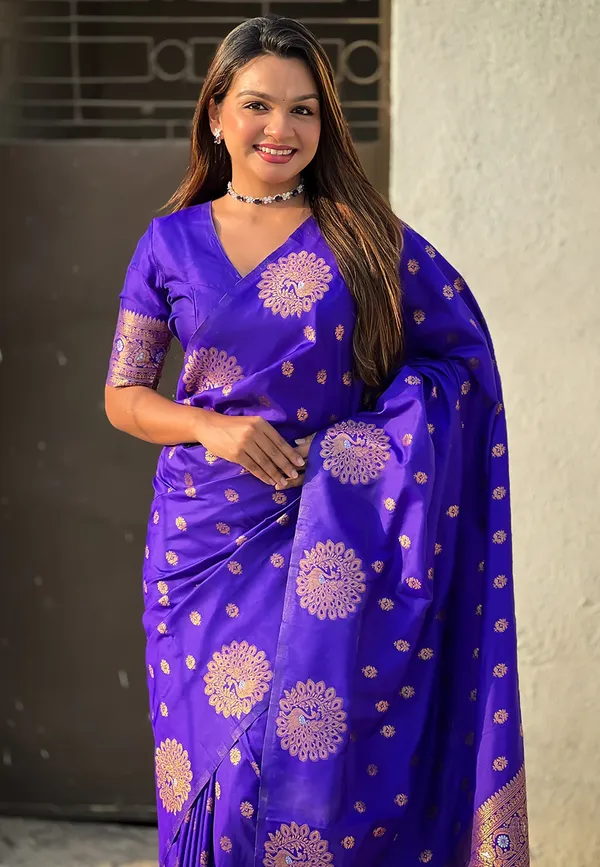 Royal_Blue_Banarasi_Soft_Silk_Saree_For_Women