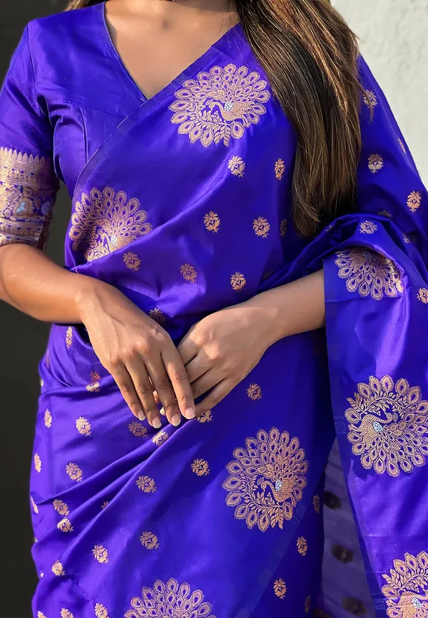 Royal_Blue_Banarasi_Soft_Silk_Saree_For_Women