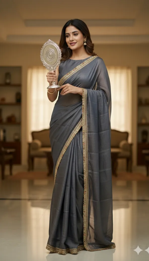 Grey_Chiffon_Saree_For_Women