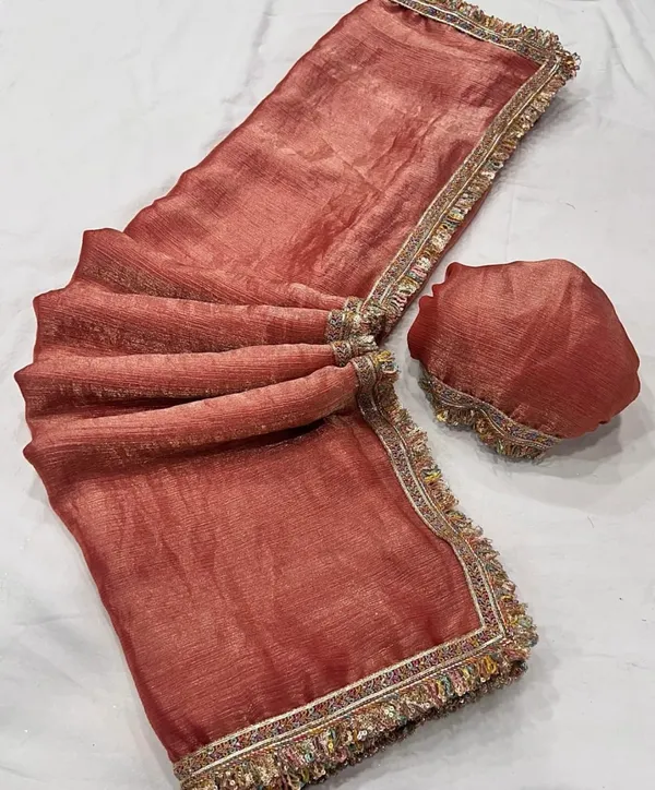 Orange_Chiffon_Saree_For_Women