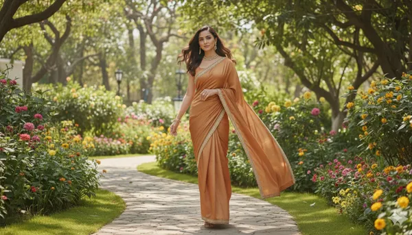 Orange_Chiffon_Saree_For_Women
