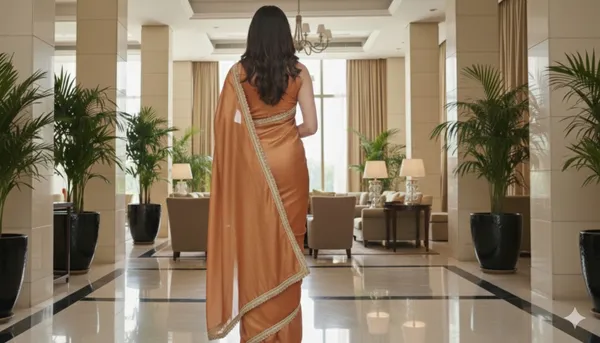 Orange_Chiffon_Saree_For_Women