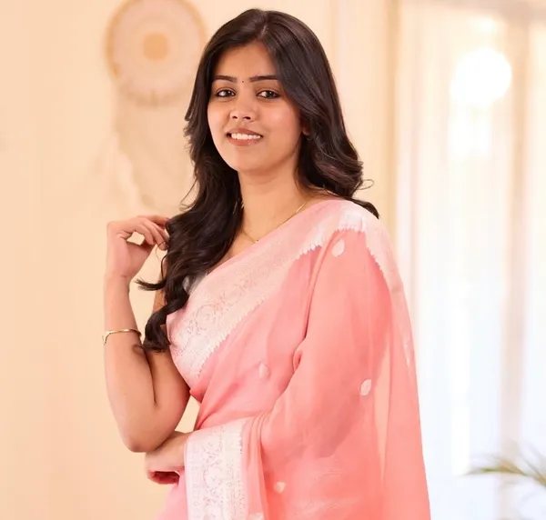 Peach_Linen_Slab_Saree_For_Women