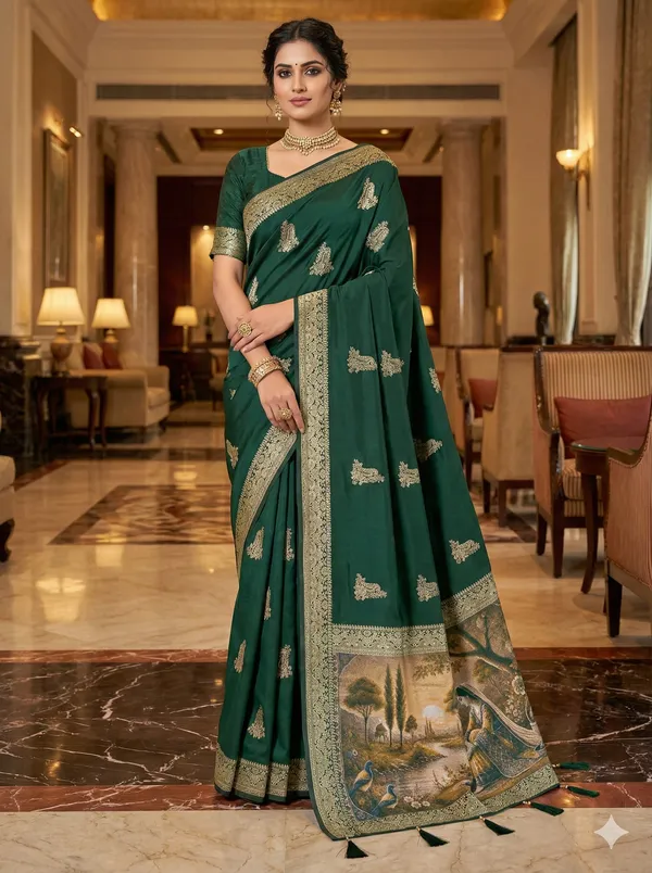 Green_Banarasi_Soft_Silk_Saree_For_Women